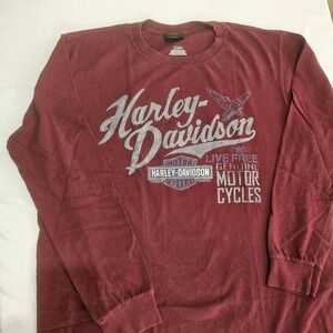 Harley-Davidson Renegade Alexandria LA Long Sleeve Graphic T-Shirt Maroon XL